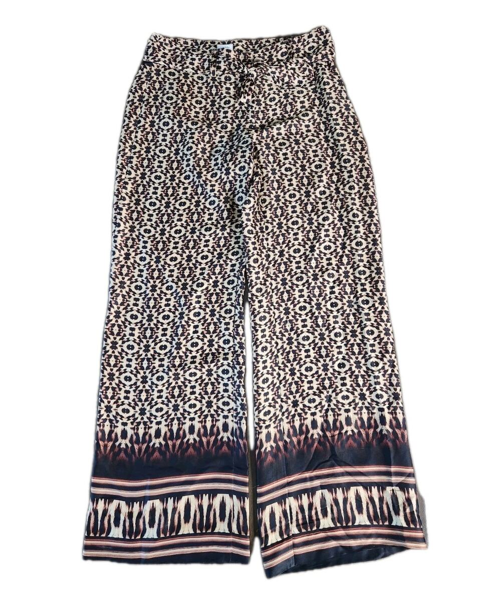 VINTAGE Y2K Caché Mid Rise Belted Wide Leg Cheetah Psychedelic Size 4 Euc